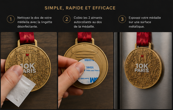 Medal Magnet - résultat sur réfrigérateur